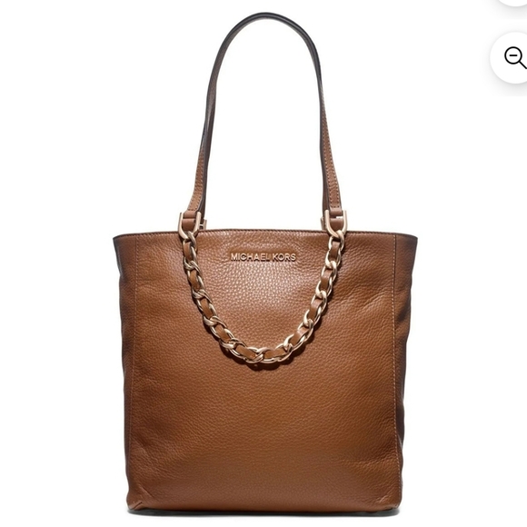 Michael Kors Handbags - Michael Kors Tan Work Tote Pebbled Leather Gold Medium Harper Everyday Work Bag